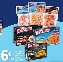 E.Leclerc Miolo de camarão panado promoção