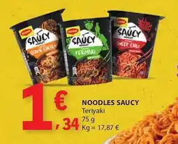 E.Leclerc Maggi noodles saucy teriyaki promoção