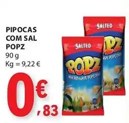E.Leclerc Pipocas com sal popz promoção