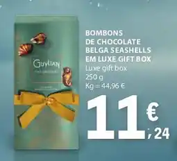 E.Leclerc Bombons de chocolate belga seashells em luxe gift box promoção