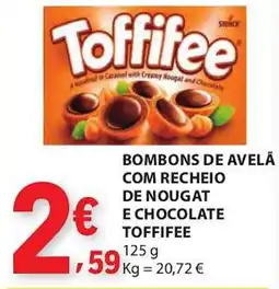 E.Leclerc Bombons de avelã com recheio de nougat e chocolate toffifee promoção