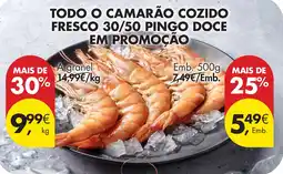Pingo Doce TODO O CAMARÃO COZIDO FRESCO 30/50 PINGO DOCE EM PROMOÇÃO promoção