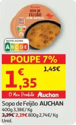Auchan Sopa de Feijão AUCHAN promoção