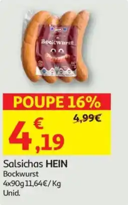 Auchan Salsichas HEIN Bockwurst promoção