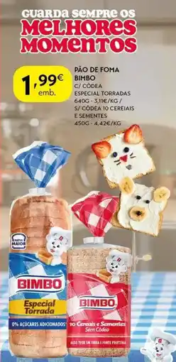 Spar Pão de foma bimbo promoção