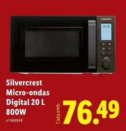 Lidl Silvercrest Micro-ondas Digital 800W promoção