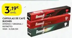 Spar Cápsulas de café buondi promoção