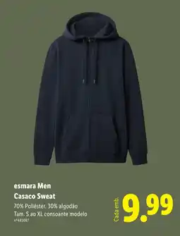 Lidl esmara Men Casaco Sweat promoção