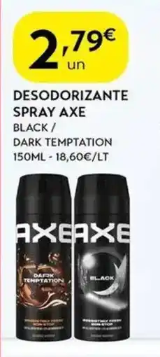 Spar Desodorizante spray axe promoção