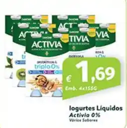 Roque Supermercados logurtes Liquidos Activia 0% promoção