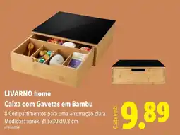 Lidl LIVARNO home Caixa com Gavetas em Bambu promoção