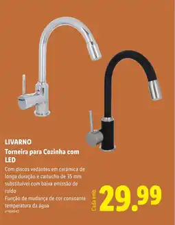 Lidl LIVARNO Torneira para Cozinha com LED promoção