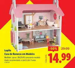 Lidl Lupilu Casa de Bonecas em Madeira promoção