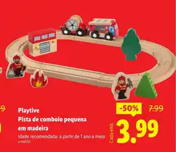 Lidl Playtive Pista de comboio pequena em madeira promoção