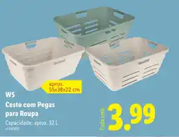 Lidl W5 Cesto com Pegas para Roupa promoção