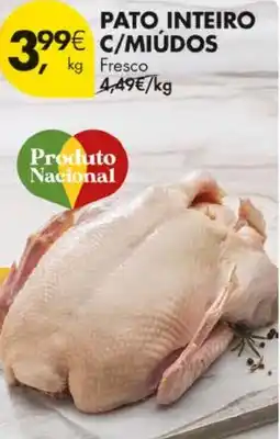 Pingo Doce Pato inteiro c/miúdos fresco promoção
