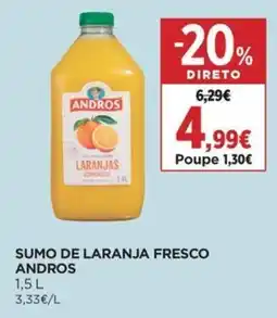Supercor Sumo de laranja fresco andros promoção