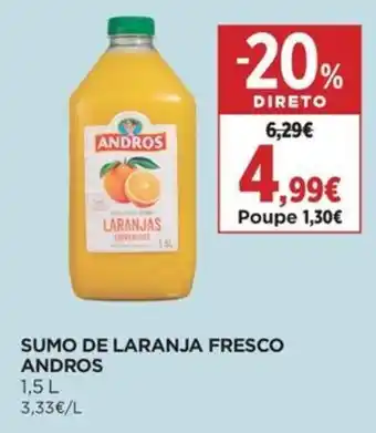 Supercor Sumo de laranja fresco andros promoção