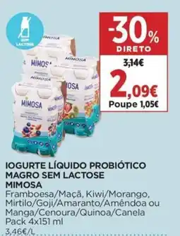 Supercor Iogurte líquido probiótico magro sem lactose mimosa promoção