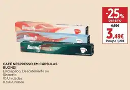 Supercor Café nespresso em cápsulas buondi promoção