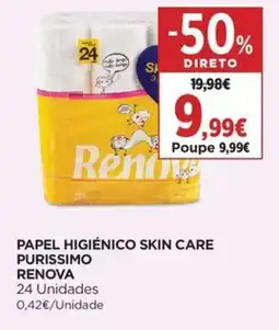 Supercor Papel higiénico skin care purissimo renova promoção
