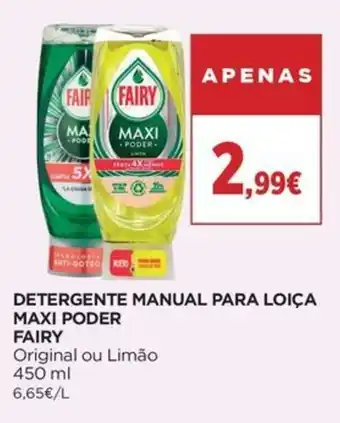 Supercor Detergente manual para loiça maxi poder fairy promoção