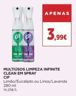 Supercor Multiúsos limpeza infinite clean em spray cif promoção
