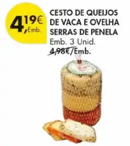 Pingo Doce Cesto de queijos de vaca e ovelha serras de penela promoção