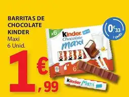 E.Leclerc Barritas de chocolate kinder promoção