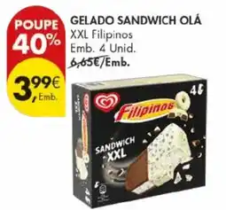 Pingo Doce Gelado sandwich olá 40% xxl filipinos promoção