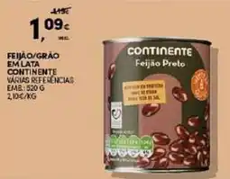 Continente Feijão/grao em lata continente varias referencias promoção
