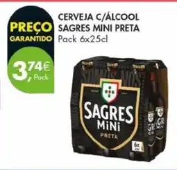 Pingo Doce Cerveja c/álcool sagres mini preta promoção