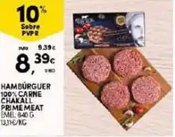 Continente Hamburguer 100% carne chakall prime meat promoção