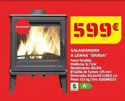 Bricomarché Salamandra a lenha "brava" promoção