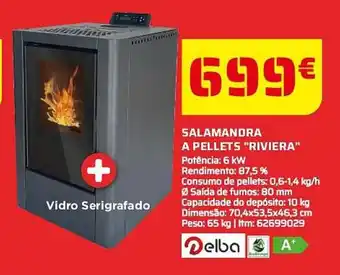 Bricomarché Salamandra a pellets "riviera" promoção