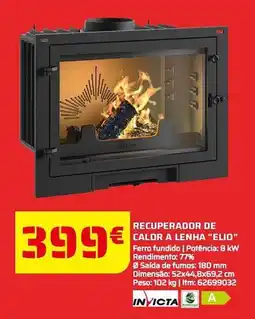 Bricomarché Recuperador de calor a lenha "elio" promoção