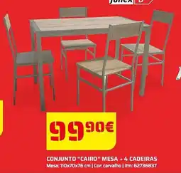 Bricomarché Conjunto "cairo" mesa +4 cadeiras promoção