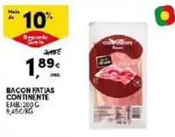 Continente Bacon fatias continente promoção