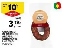 Continente Chourico de carne de arganil continente promoção