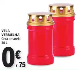 E.Leclerc Vela vermelha Cera amarela promoção