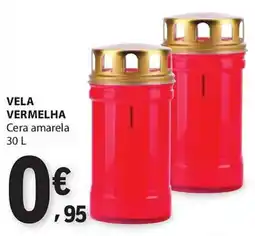 E.Leclerc Vela vermelha cera amarela promoção