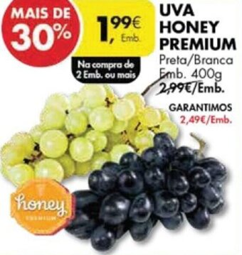Pingo Doce Uva Honey Premium Preta/Branca 400g promoção