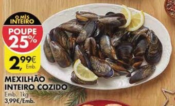 Pingo Doce Mexilhão Inteiro Cozido 1kg promoção