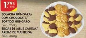 Pingo Doce Bolacha Húngara/com Chocolate/Sortido Húngaro 250g, Broas de Mel e Canela/Areias de Manteiga 300g promoção