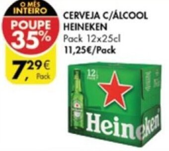 Pingo Doce Cerveja C/Álcool Heineken 12x25cl promoção