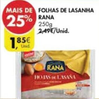 Pingo Doce Folhas de Lasanha Rana 250g promoção