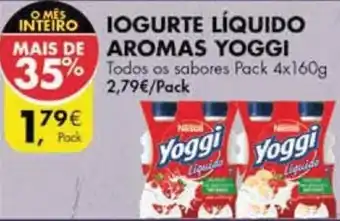 Pingo Doce Iogurte Líquido Aromas Yoggi 4 x 160g promoção