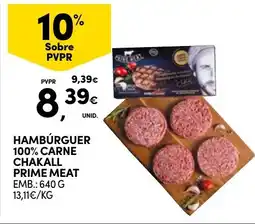 Continente Hambúrguer 100% carne chakall prime meat promoção