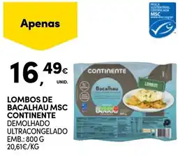 Continente Lombos de bacalhau msc continente promoção