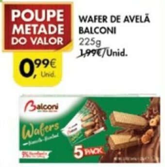 Pingo Doce Wafer de Avelã Balconi 225g promoção